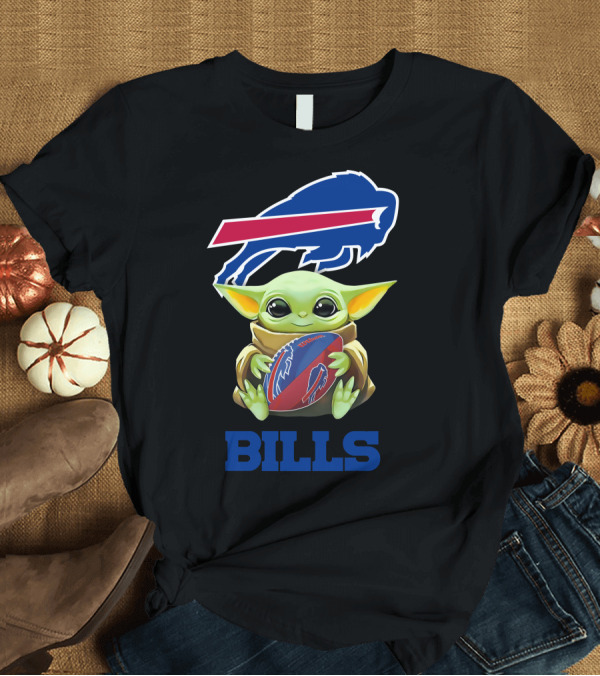T-Shirt: Grogu Buffalo Bills Football Hug T-Shirt Grogu Buffalo Bills Football Hug T-Shirt