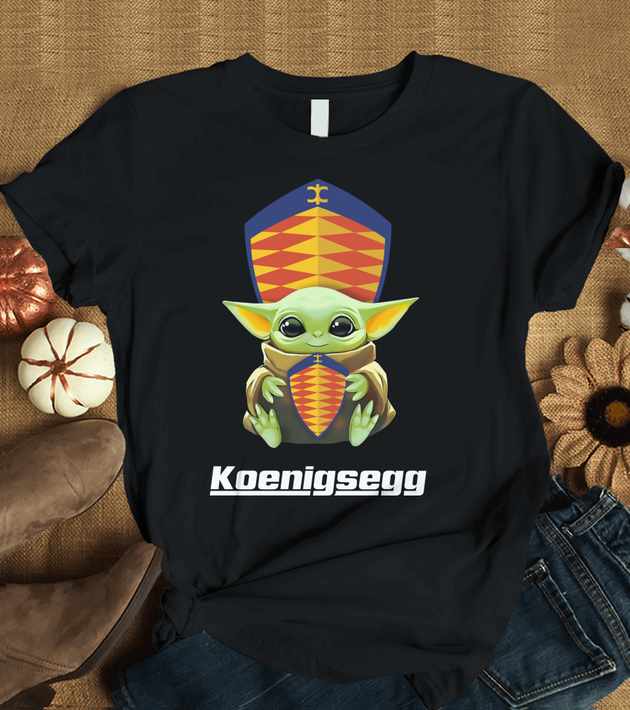Grogu Holding Koenigsegg Shield T-Shirt