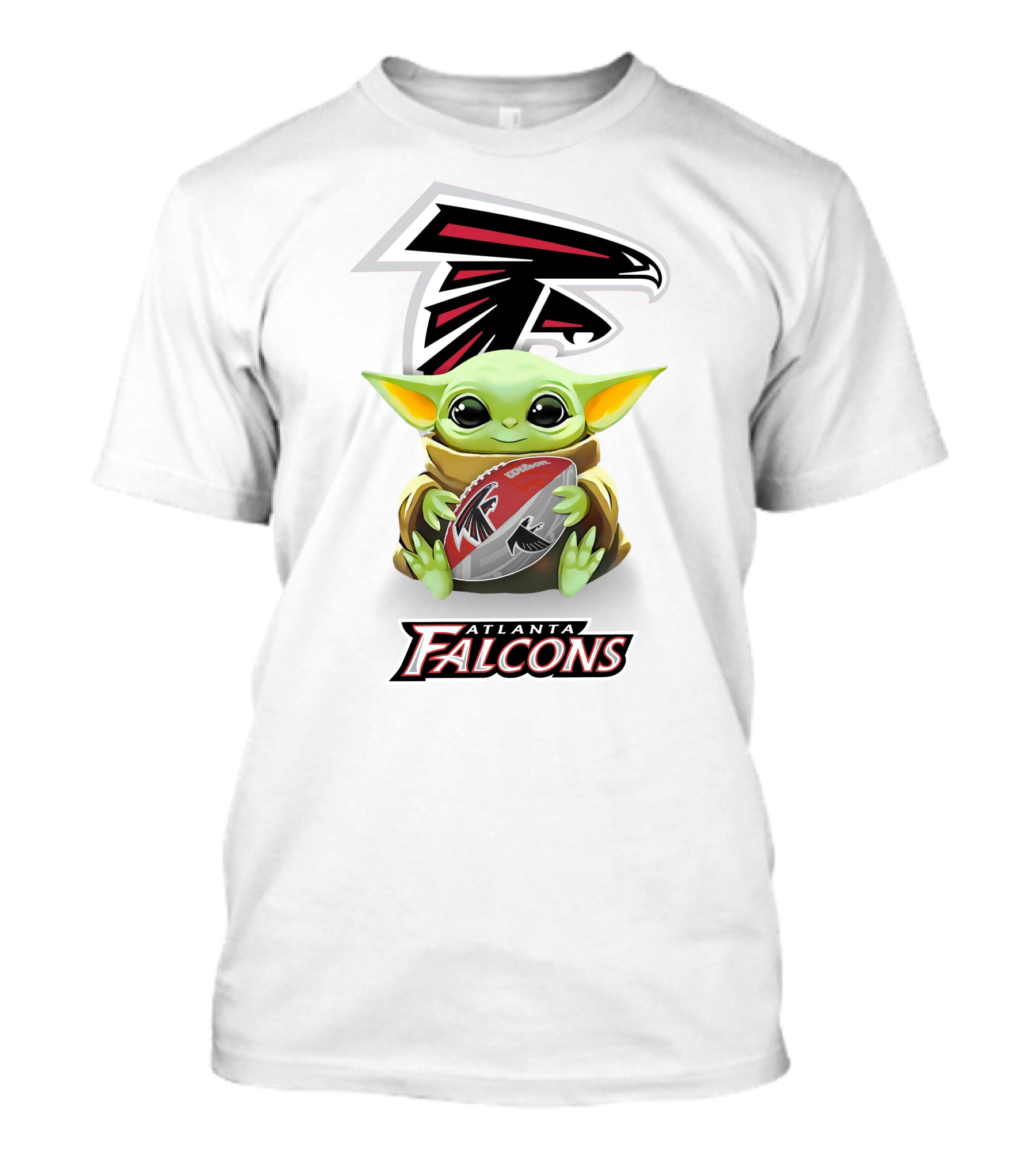 Grogu Atlanta Falcons Hugging Football T-Shirt