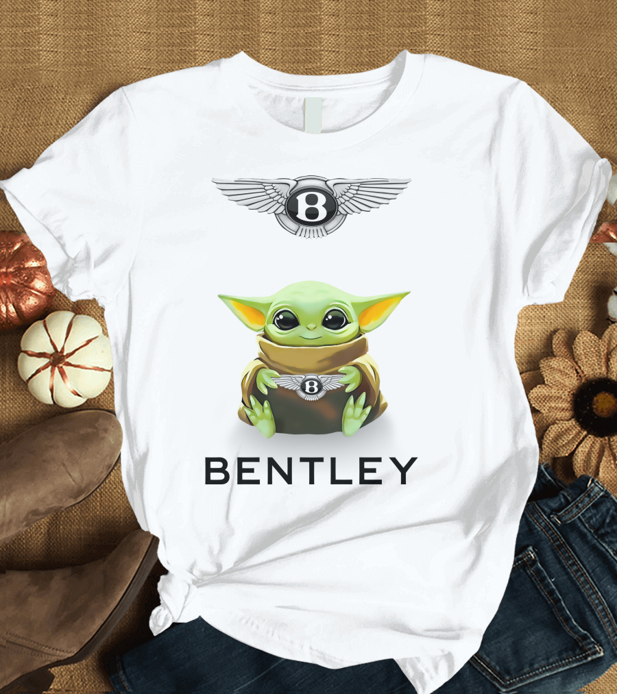 Grogu Bentley Logo Hug White T-Shirt