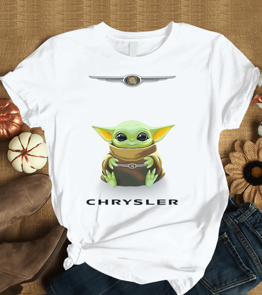 Grogu Chrysler Logo Hug White T-Shirt