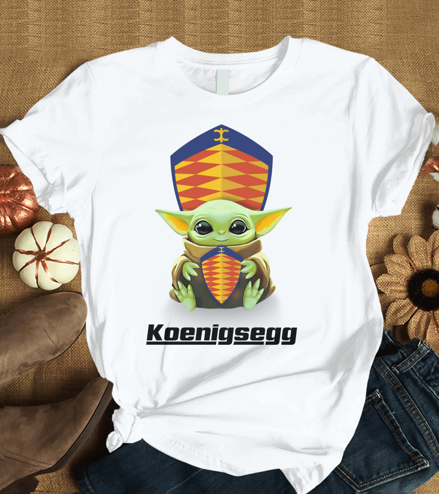 Grogu Holding Koenigsegg Shield Crest T-Shirt