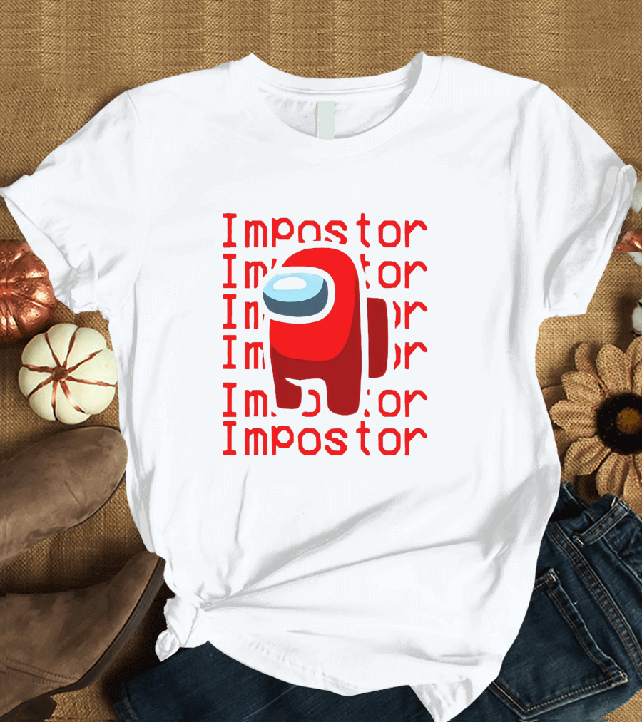 Impostor Among Us Red Crewmate Character T-Shirt