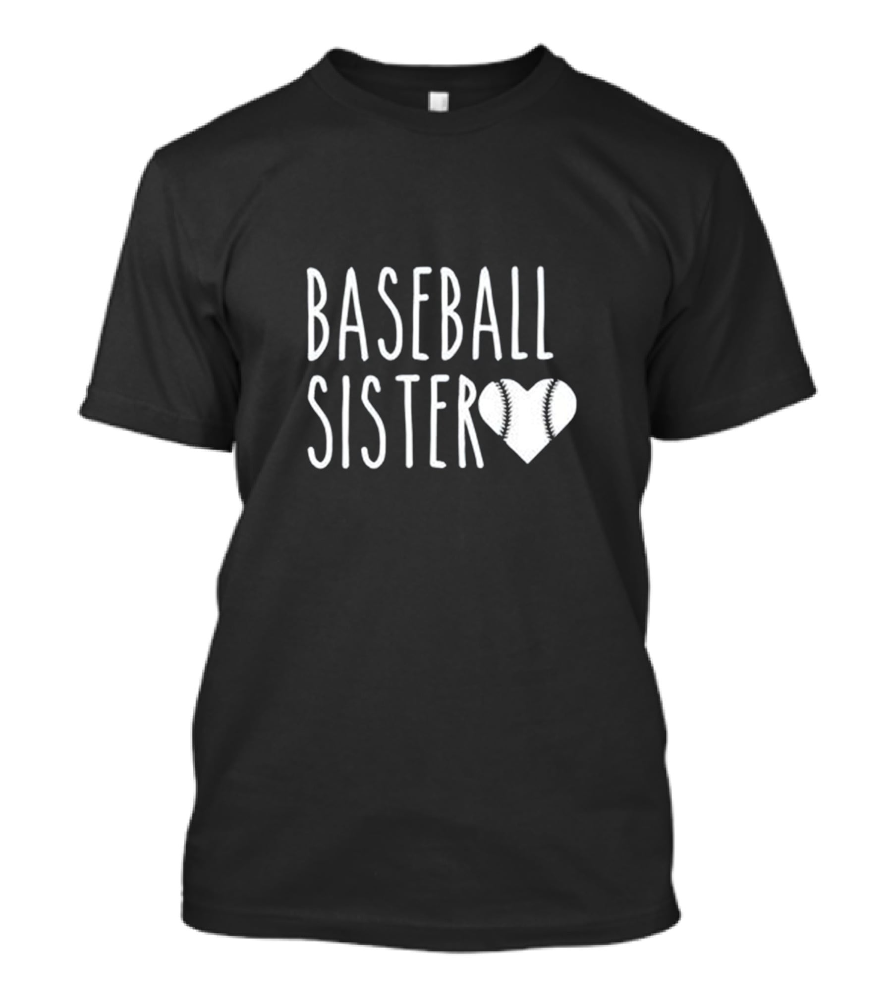 Baseball Sister Heart Baseball Stitch Heart T-Shirt
