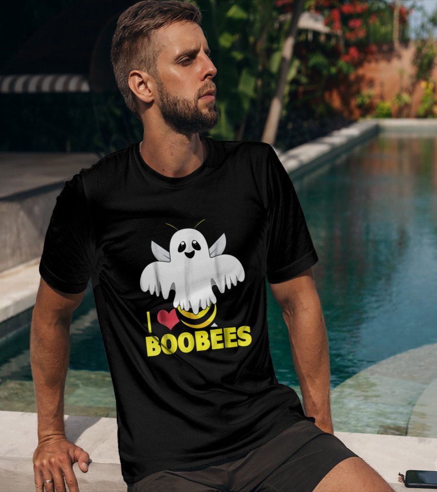 I Heart Boo Bees Funny Halloween Costume Bee And Ghost Mashup T-Shirt