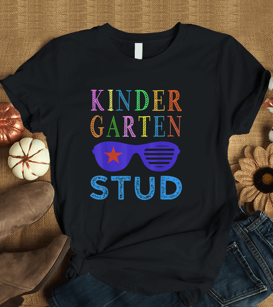 Kindergarten Stud Colorful Sunglasses Back to School First Day Fun T-Shirt