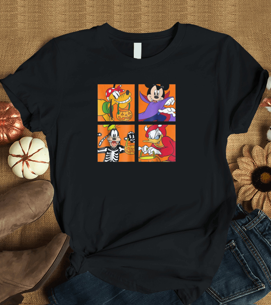 Disney Mickey Mouse and Friends Halloween Costumes Mickey Pluto Donald Goofy T-Shirt