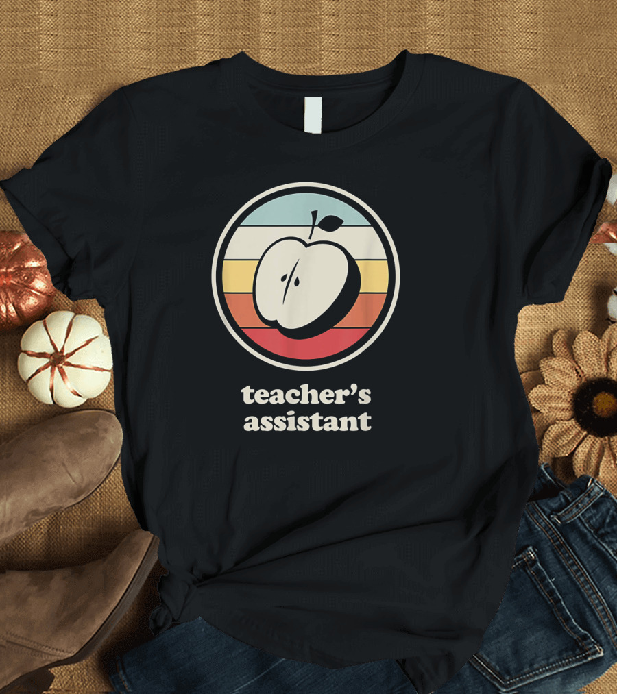 Teacher's Assistant Retro Apple Circle T-Shirt