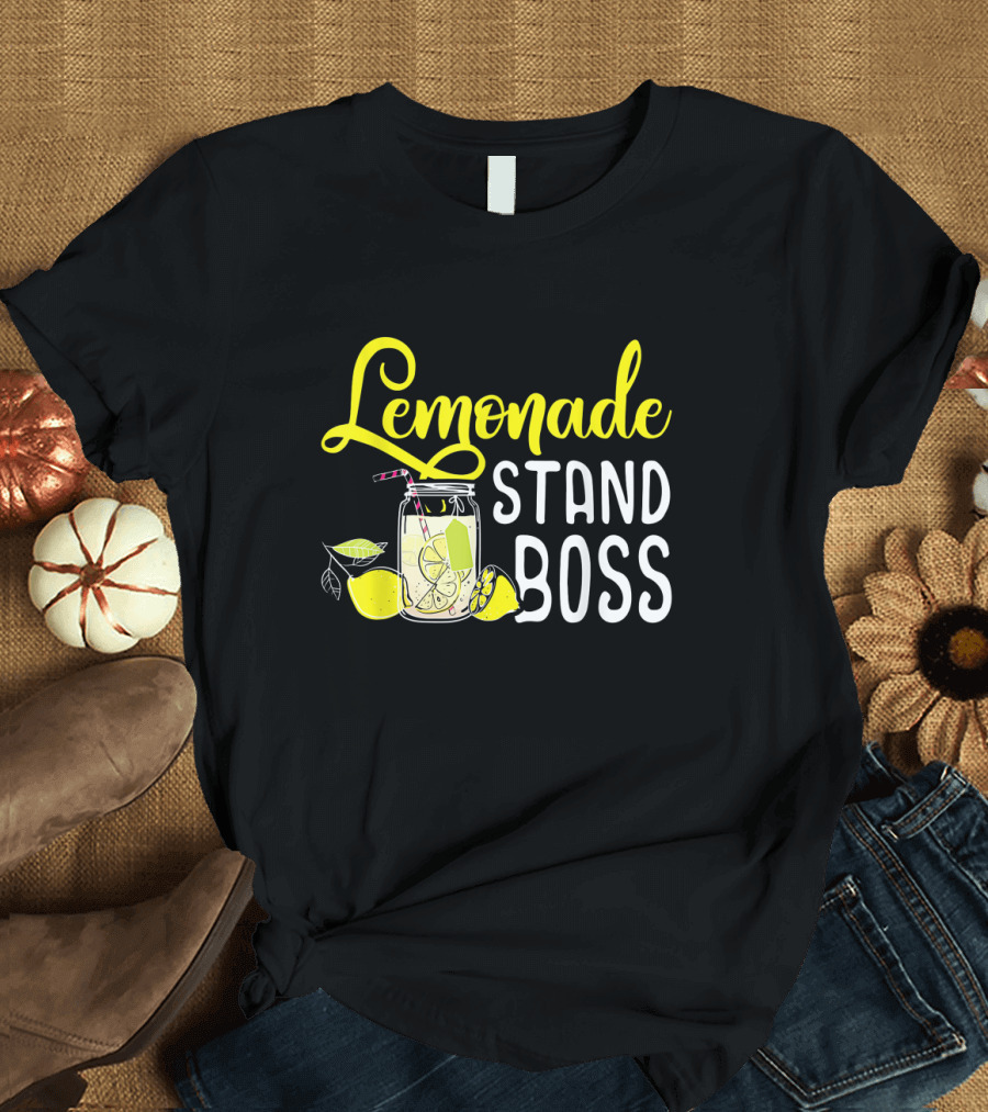 Lemonade Stand Boss with Funny Lemon Juice Graphic and Fresh Citrus T-Shirt