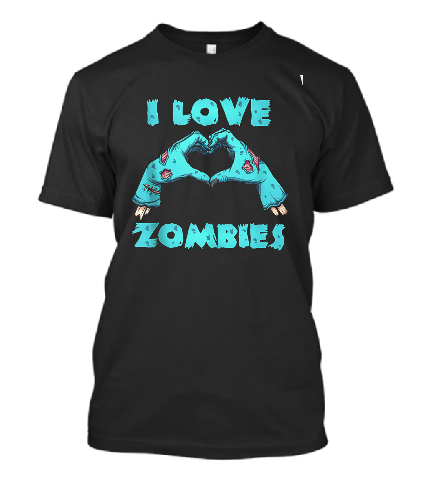 I Love Zombies Halloween Horror Funny Zombie Heart Hand Gesture T-Shirt