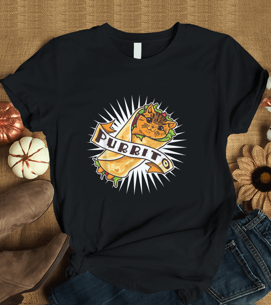 Purrito Funny Kitten Cat Burrito 4 Cat Lovers Delight T-Shirt