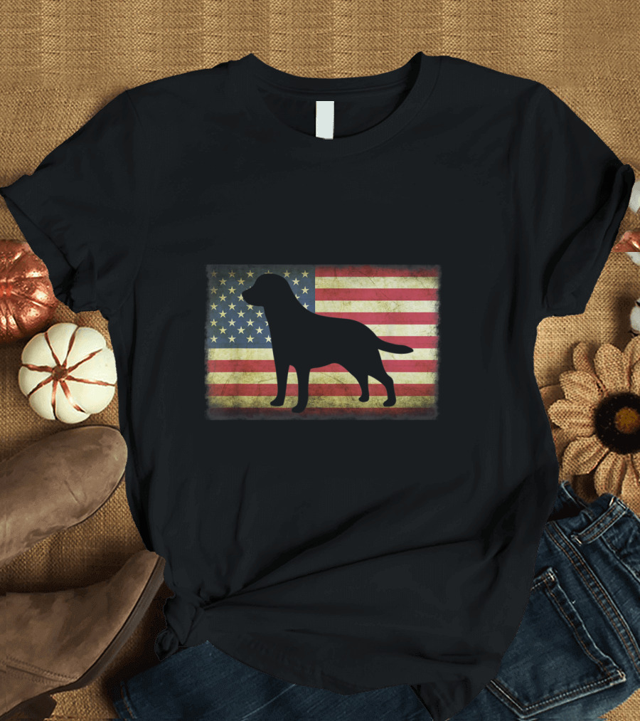 Patriotic Labrador Retriever American Flag 4th of July T-Shirt