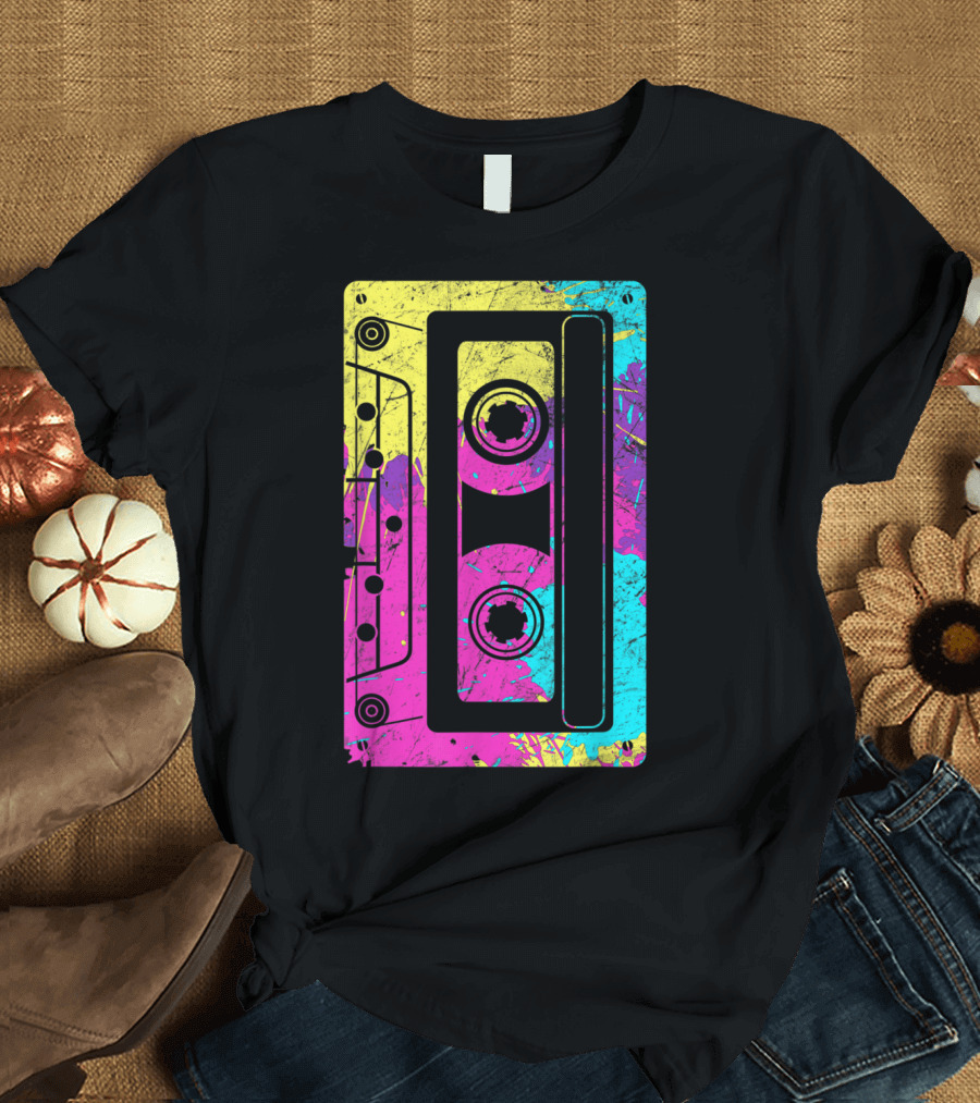 Cassette Tape Mixtape Music 80s and 90s Retro Colorful T-Shirt