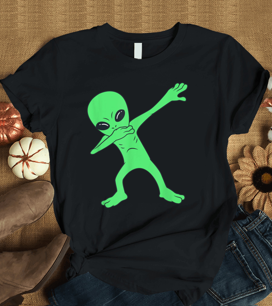 Dabbing Alien Halloween Funny Dab Pose Extraterrestrial Dance T-Shirt