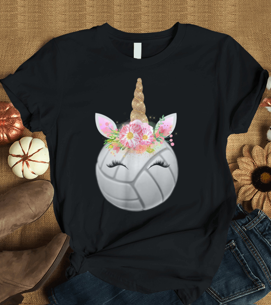 Funny Volleyball Unicorn Sport Love Girls T-Shirt