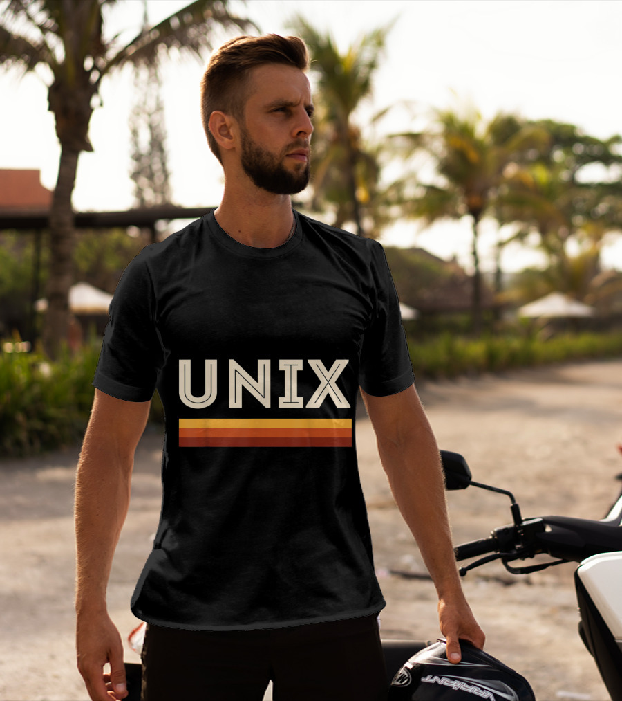 Retro Unix Vintage Sysadmin Geek Nerd Classic Bold Stripe T-Shirt