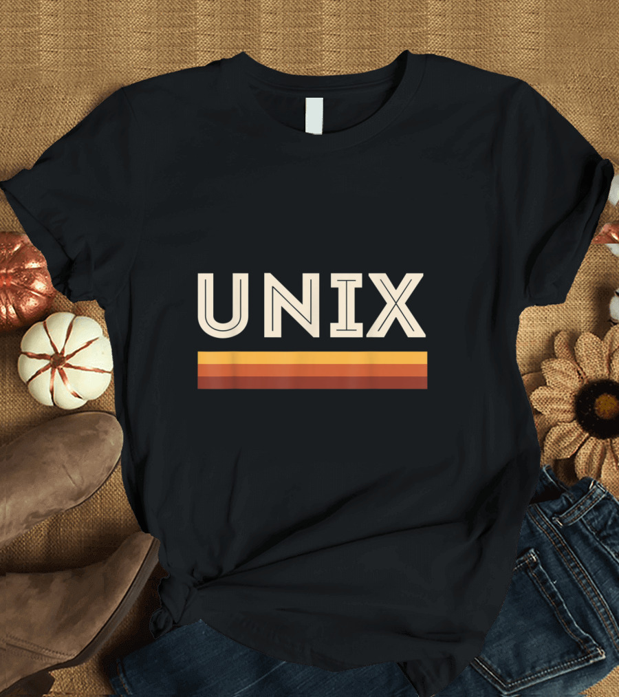 Retro Unix Vintage Sysadmin Geek Nerd Classic Bold Stripe T-Shirt