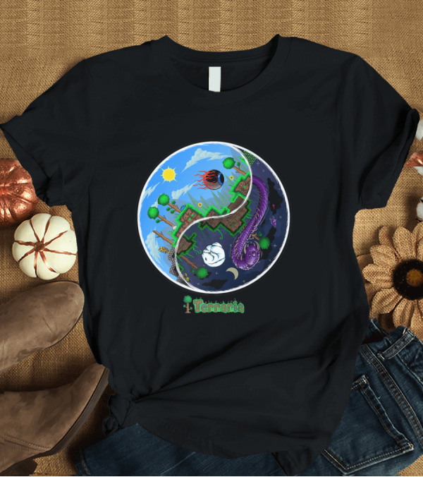 T-Shirt: Terraria Night and Day Ying Yang Adventure T-Shirt Terraria Night and Day Ying Yang Adventure T-Shirt