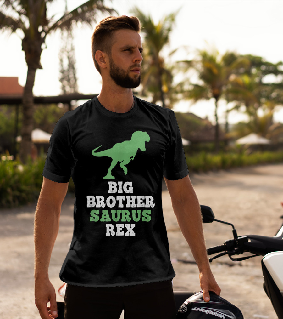 Big Brother Saurus Rex Dinosaur Silhouette Fun T-Shirt