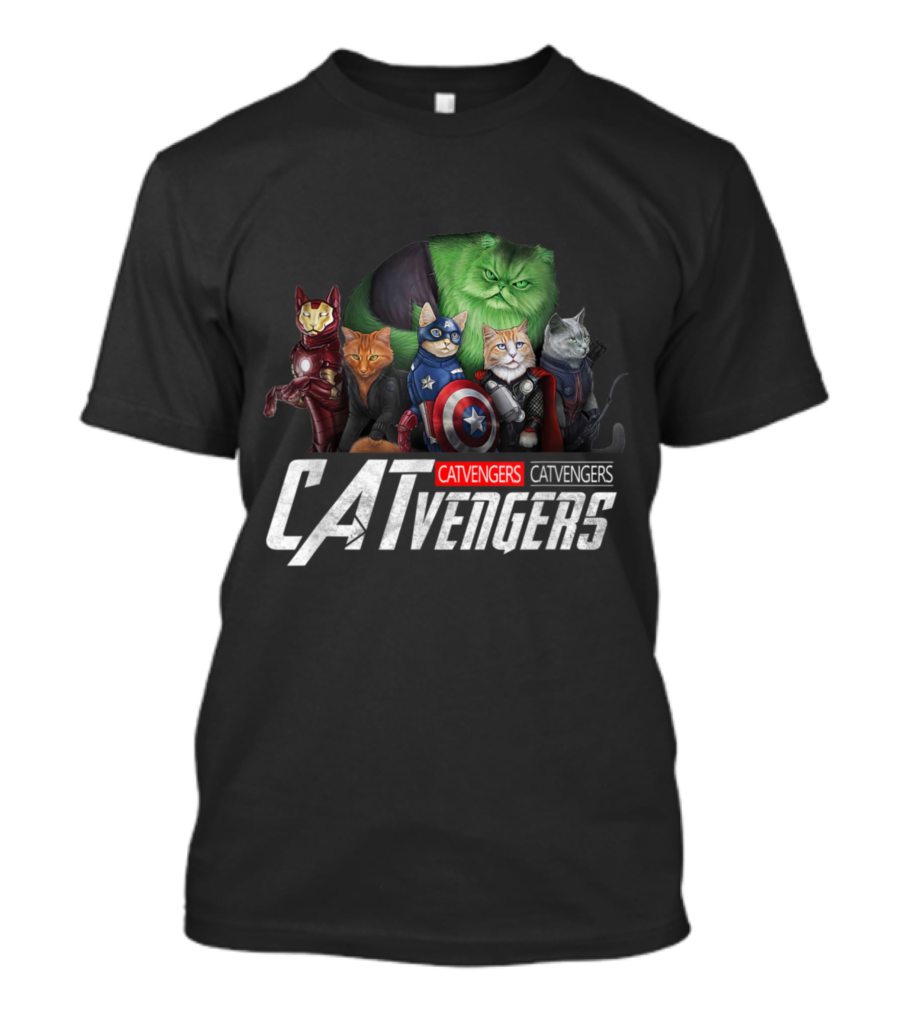 Funny Cat Lover Catvengers Avengers Parody Tees Men Kids Fans T-Shirt