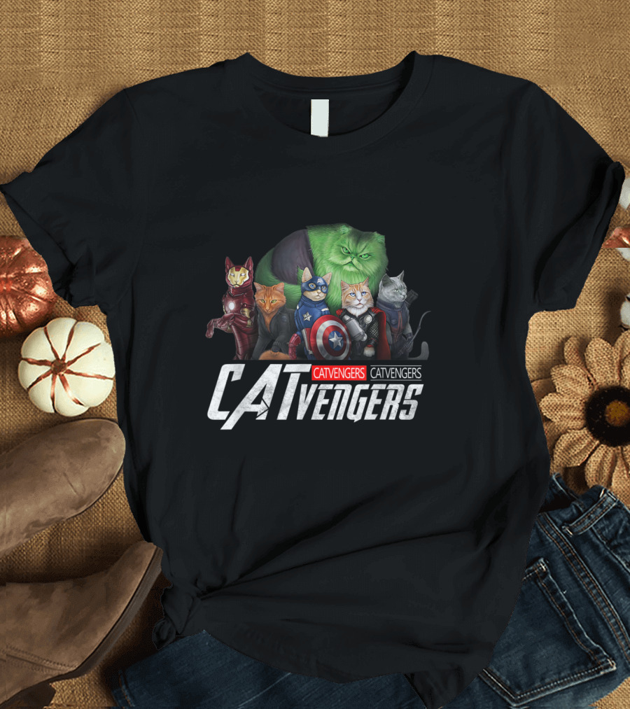 Funny Cat Lover Catvengers Avengers Parody Tees Men Kids Fans T-Shirt