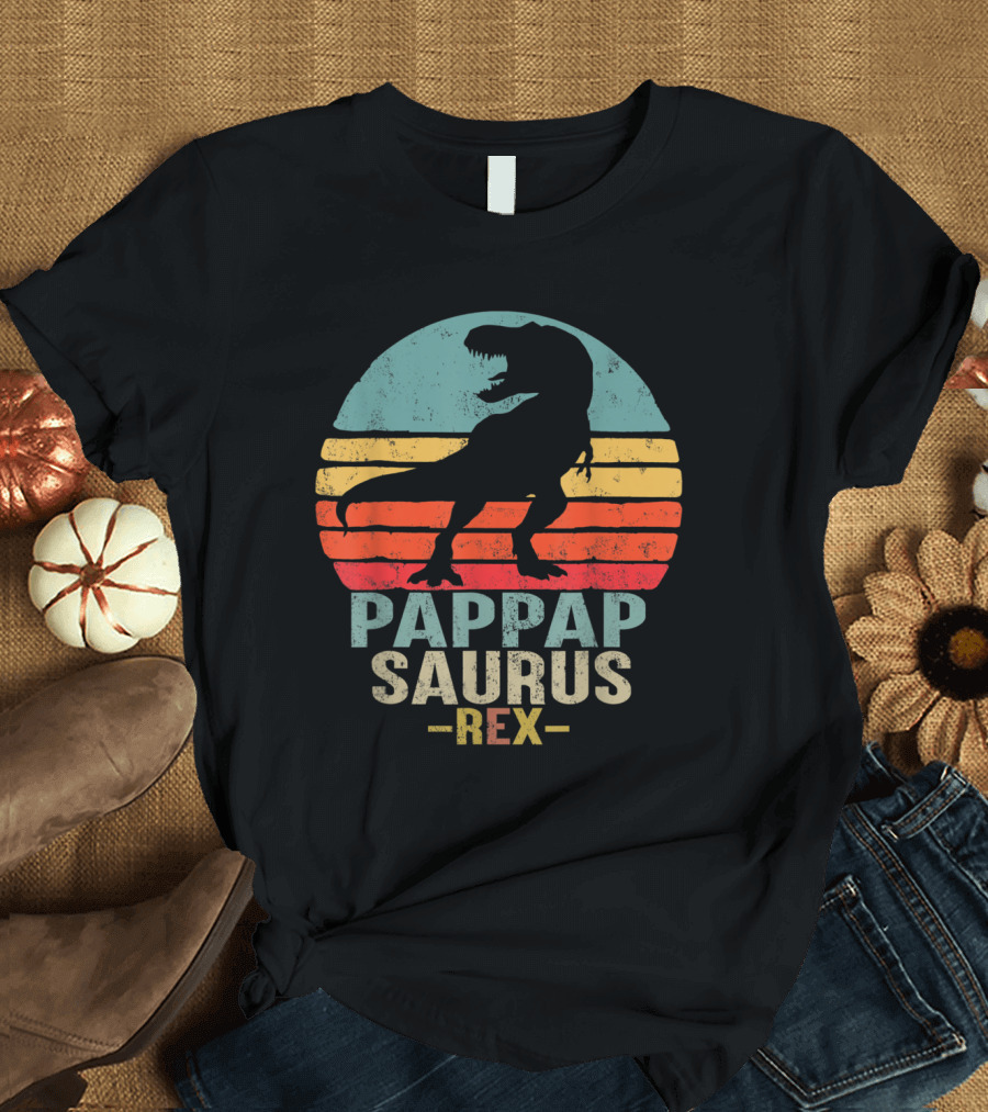 Pappapsaurus Rex T-Rex Dinosaur Retro Vintage T-Shirt