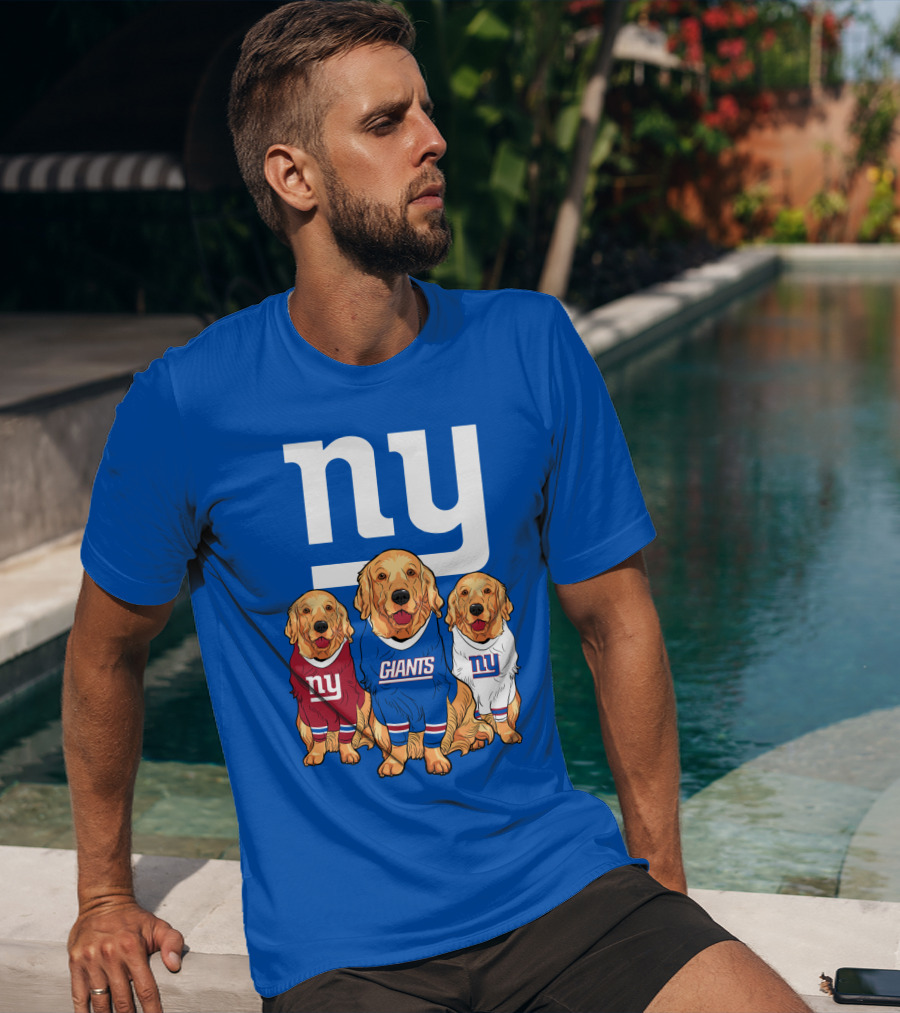 New York Giants Ny Giants Golden Retrievers T-Shirt
