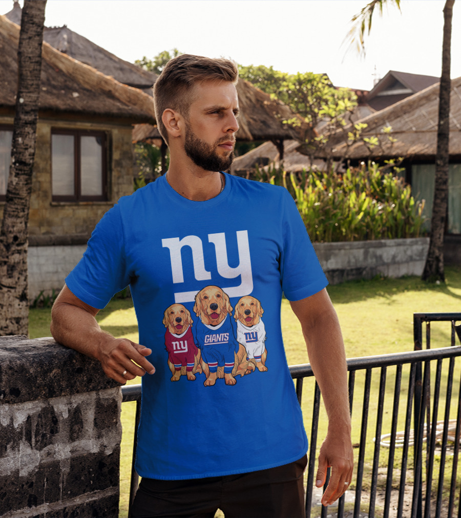 New York Giants Ny Giants Golden Retrievers T-Shirt