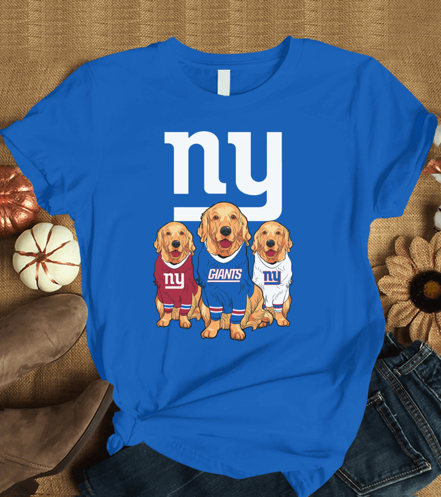 New York Giants Ny Giants Golden Retrievers T-Shirt