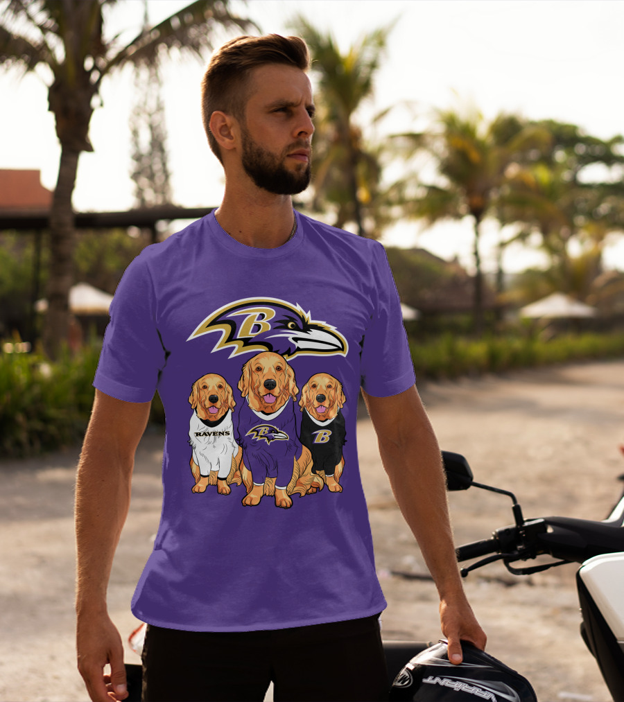 Baltimore Ravens Golden Retrievers T-Shirt
