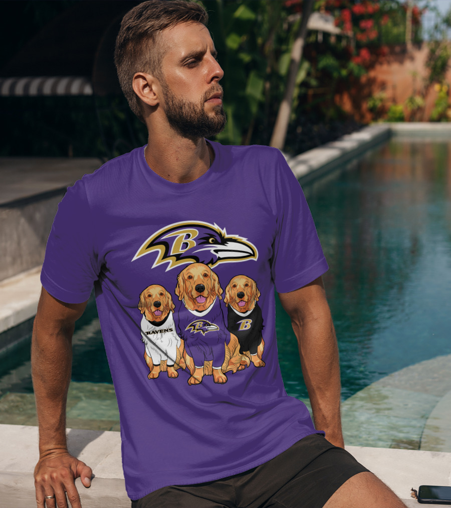 Baltimore Ravens Golden Retrievers T-Shirt