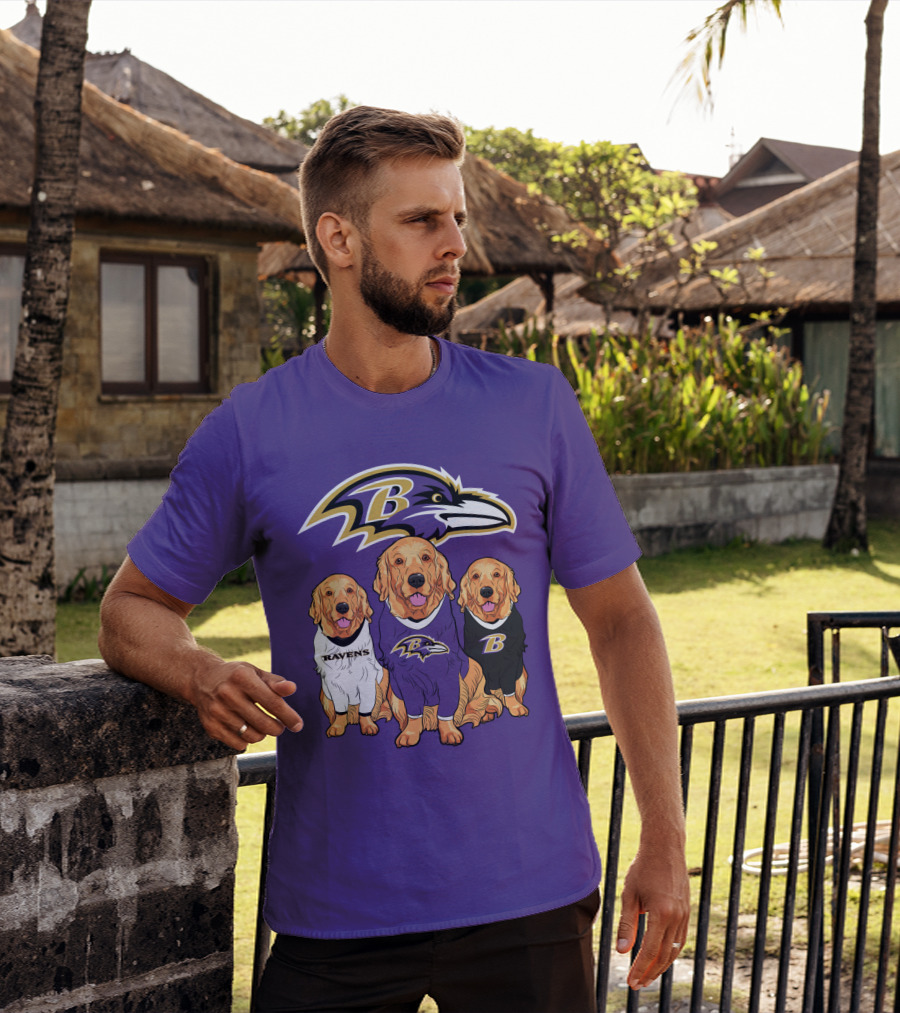 Baltimore Ravens Golden Retrievers T-Shirt