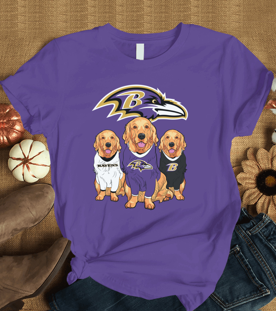 Baltimore Ravens Golden Retrievers T-Shirt
