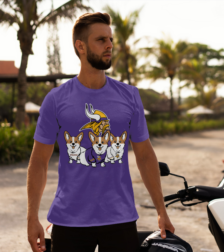 Minnesota Vikings Corgi Trio T-Shirt