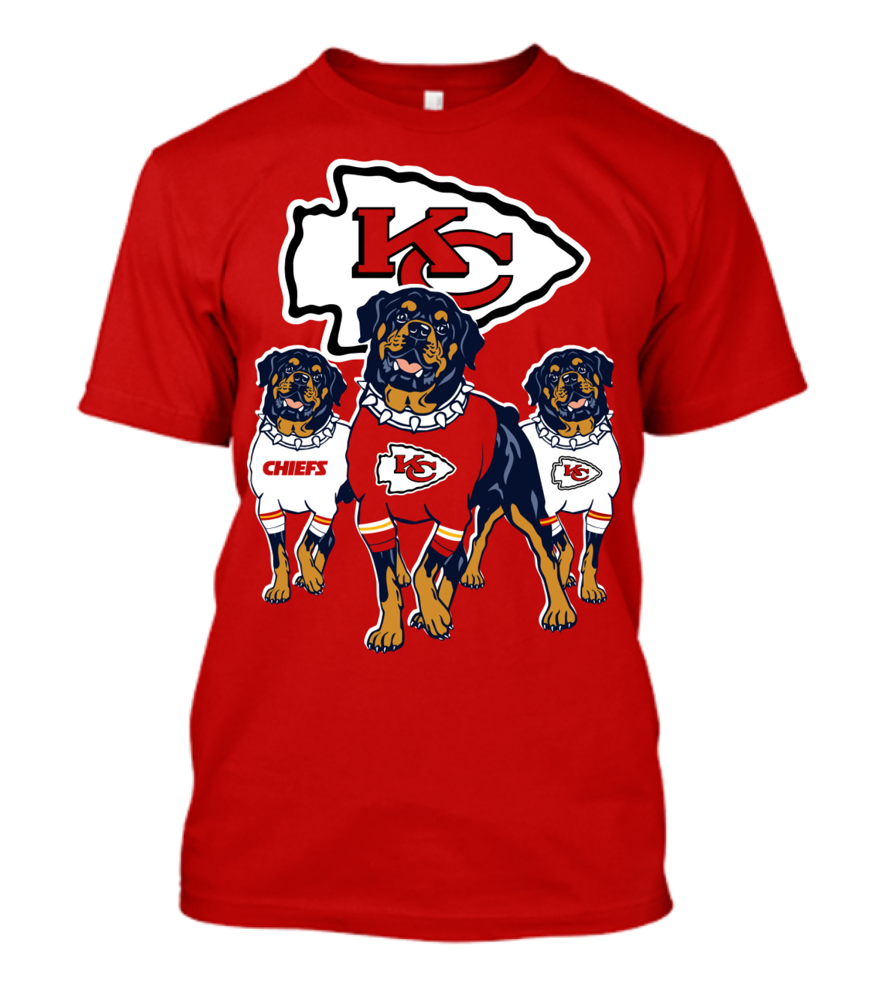 Kansas City Chiefs Rottweiler Trio T-Shirt