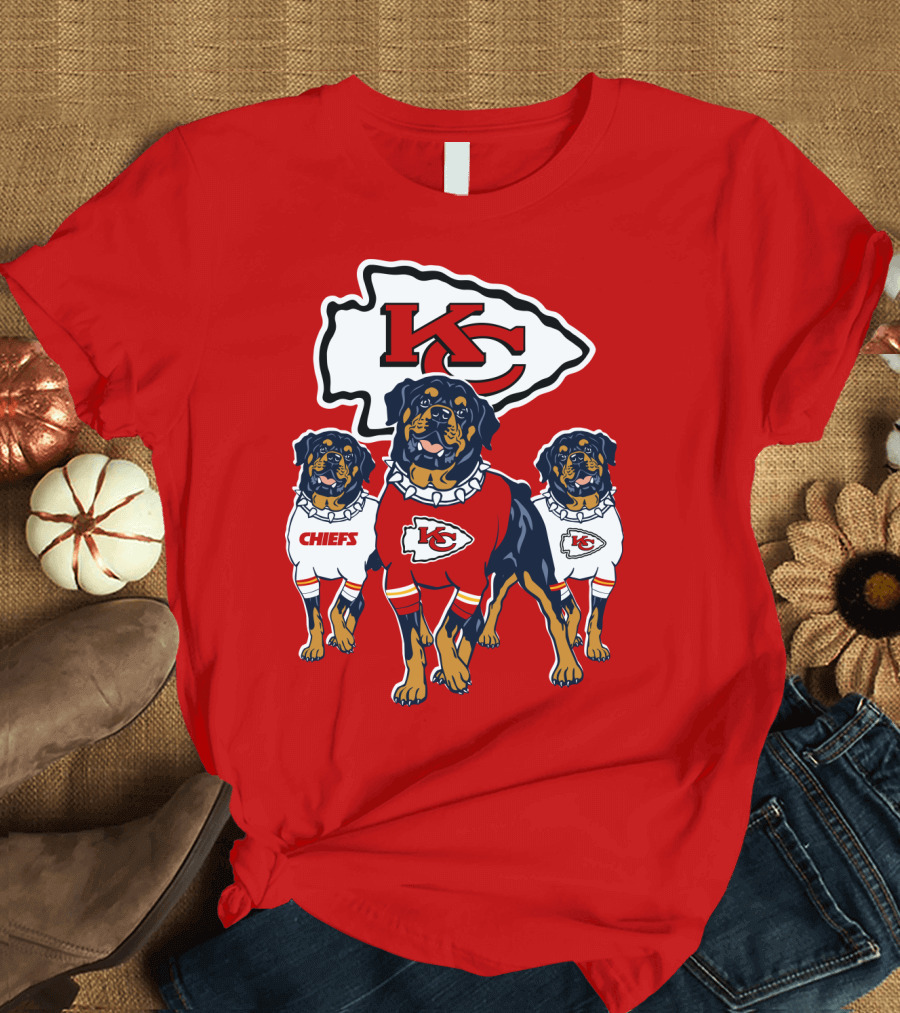 Kansas City Chiefs Rottweiler Trio T-Shirt