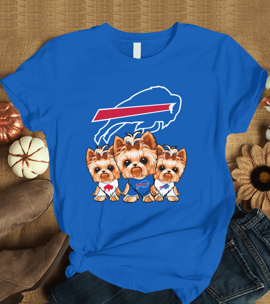 Buffalo Bills Yorkies with Team T-Shirt