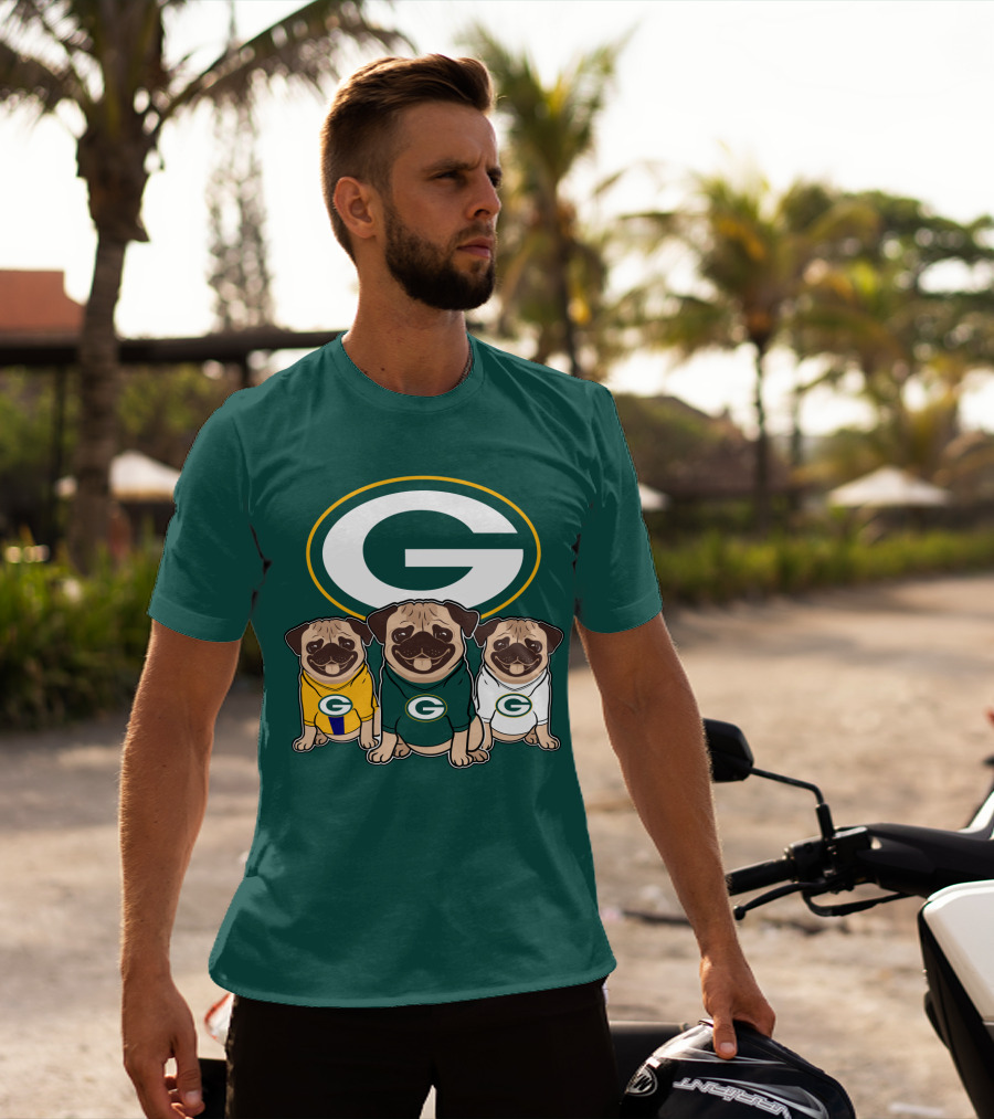 Green Bay Packers Pug Trio T-Shirt
