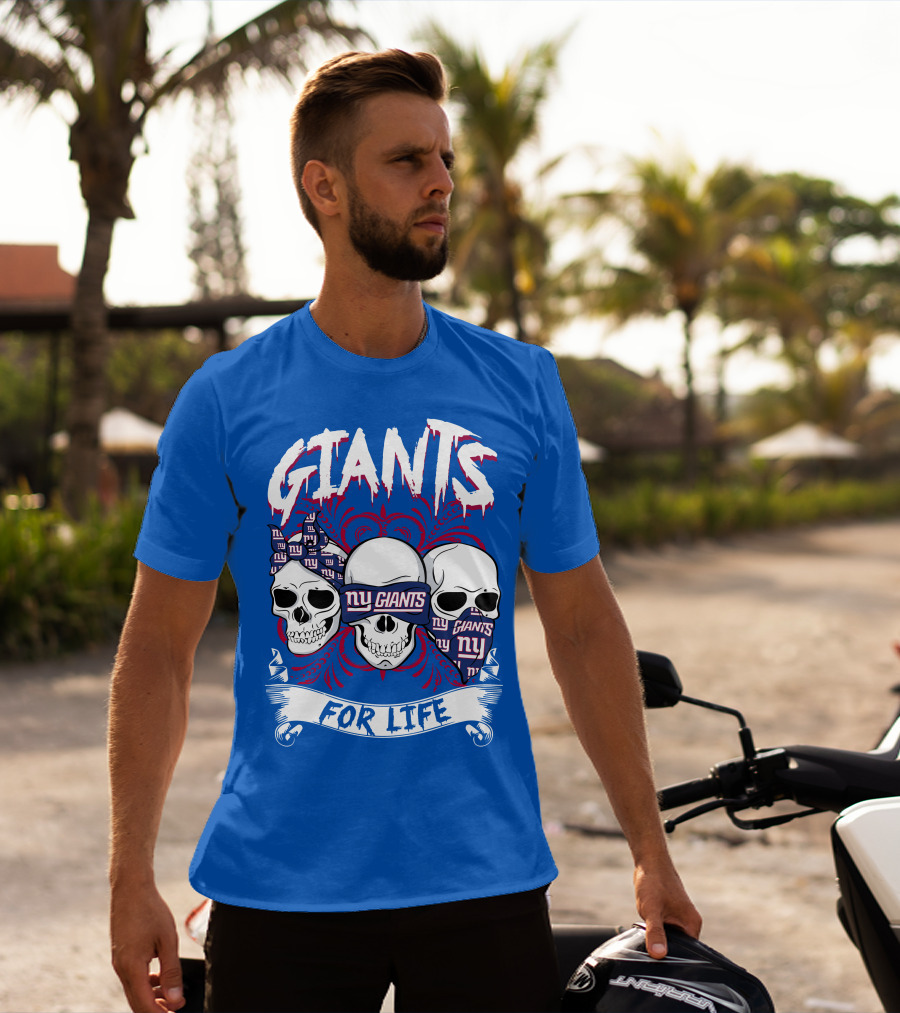 Giants Ny Giants Skulls For Life T-Shirt