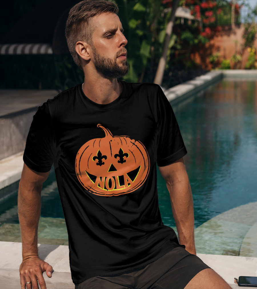Nola Pumpkin Fleur-De-Lis Halloween T-Shirt
