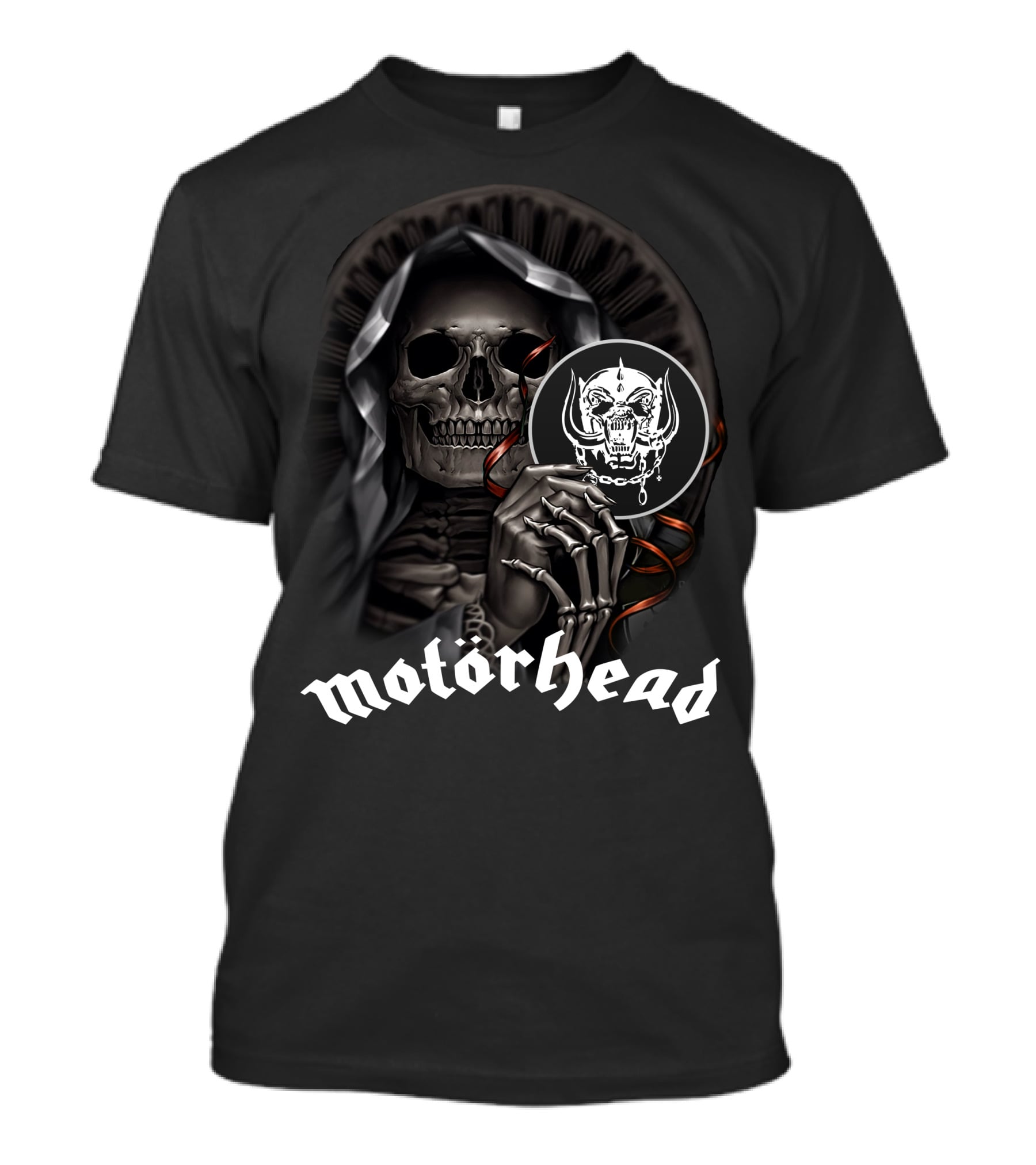 Motörhead Grim Reaper Skeleton Holding War Pig T-Shirt
