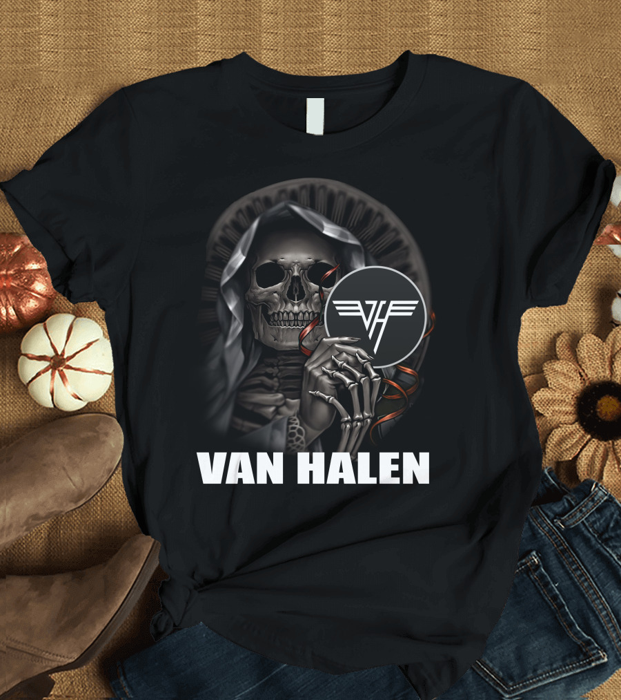 Van Halen Skull Skeleton Grim Reaper Vh T-Shirt