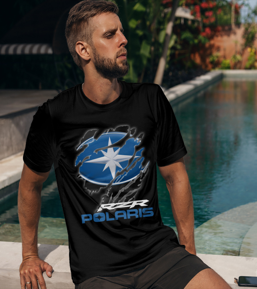 Rzr Polaris Star Logo 10 Blue Claw Marks T-Shirt