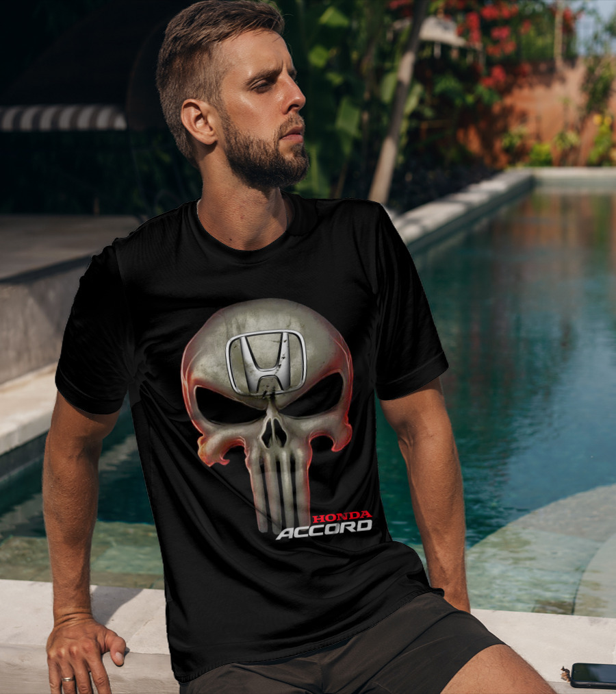 Honda Accord Punisher Skull T-Shirt