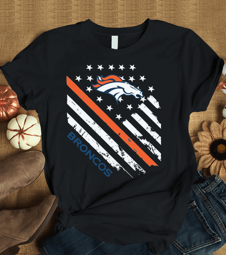 Broncos American Flag Stars Stripes T-Shirt