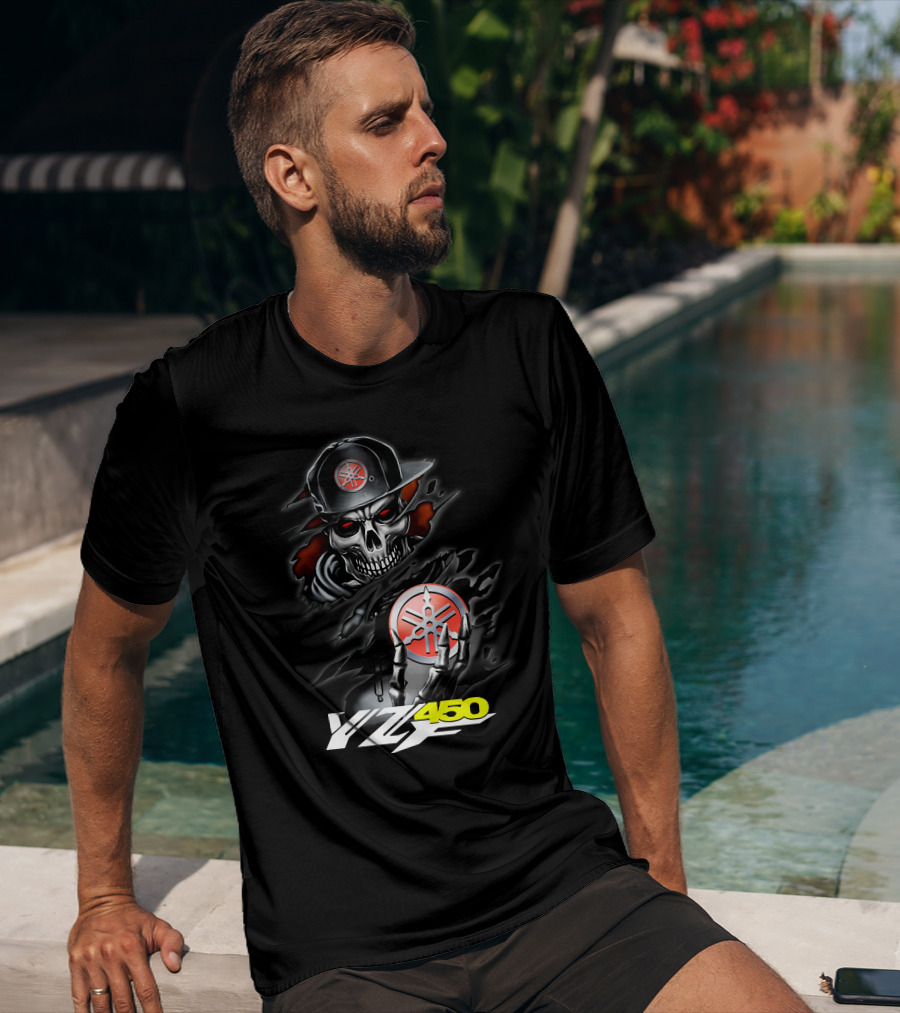 Yfz450 Skull With Yamaha Logo And Cap T-Shirt