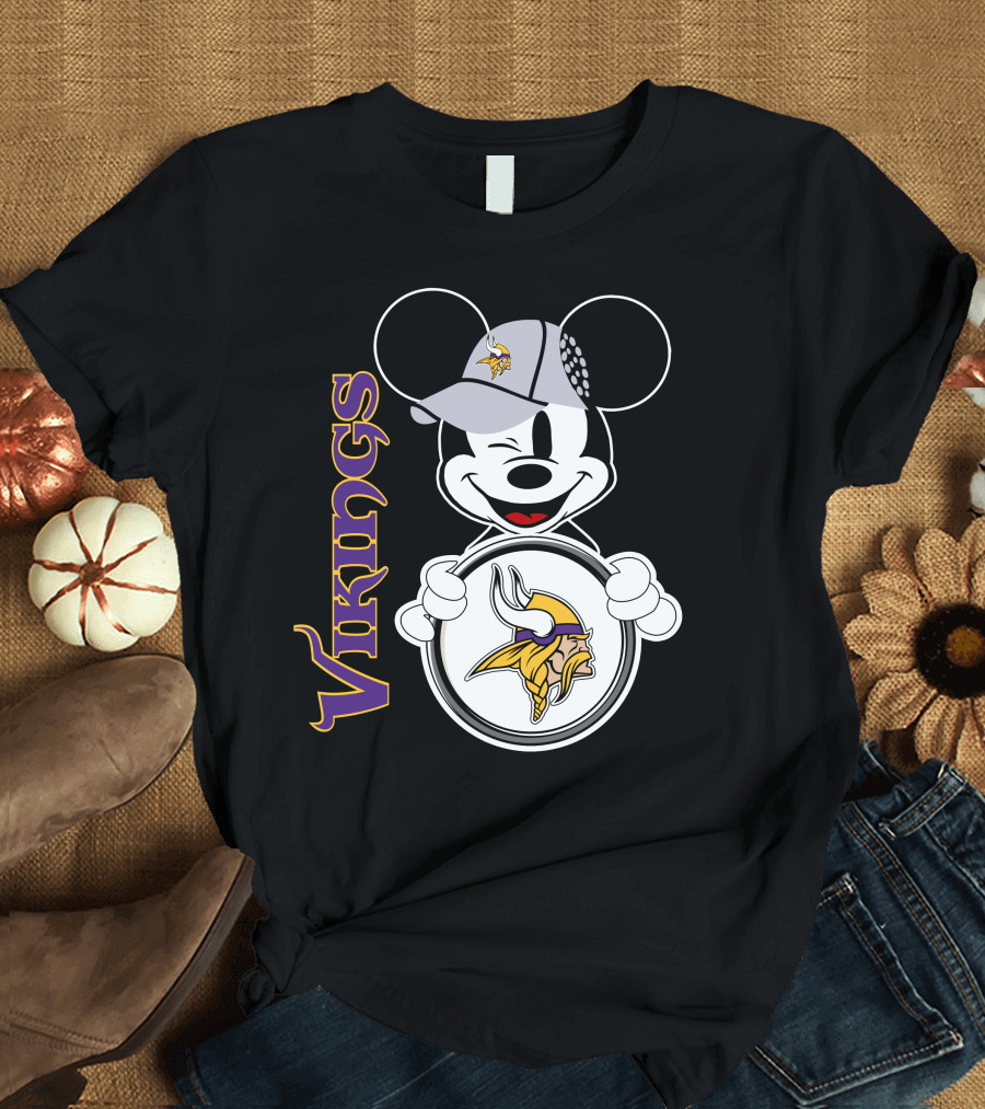 Vikings Mickey Mouse NFL Football Fan Gear T-Shirt