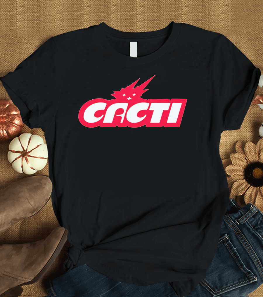 cacti merch logo red white starburst T-Shirt