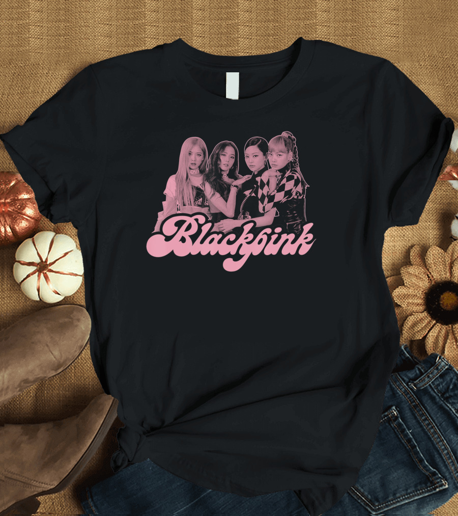 Blackpink Pink Aesthetic Group Photo T-Shirt