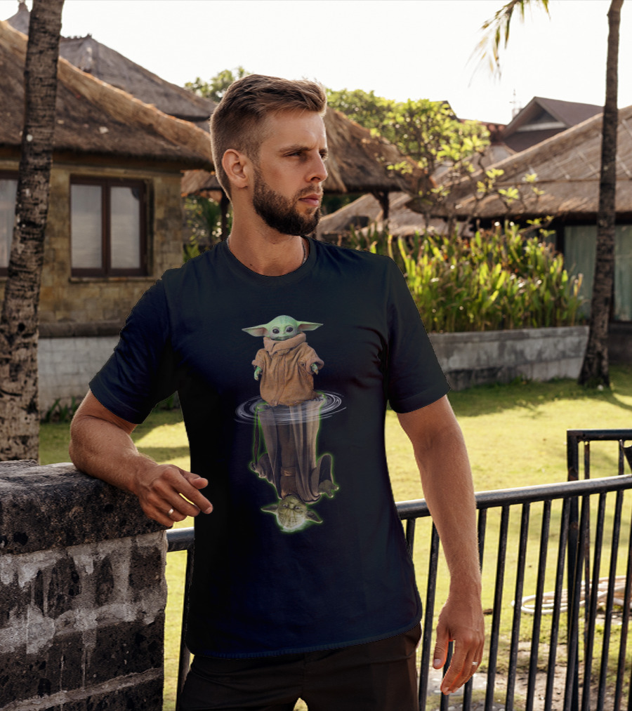 Baby Yoda And Yoda Reflection Only Today T-Shirt